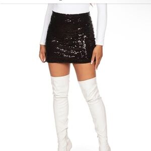 TIPSY ELVES XL  BLACK SEQUENCE SKIRT NEW WOMEEN’S MINI SKIRT HOLIDAY #417